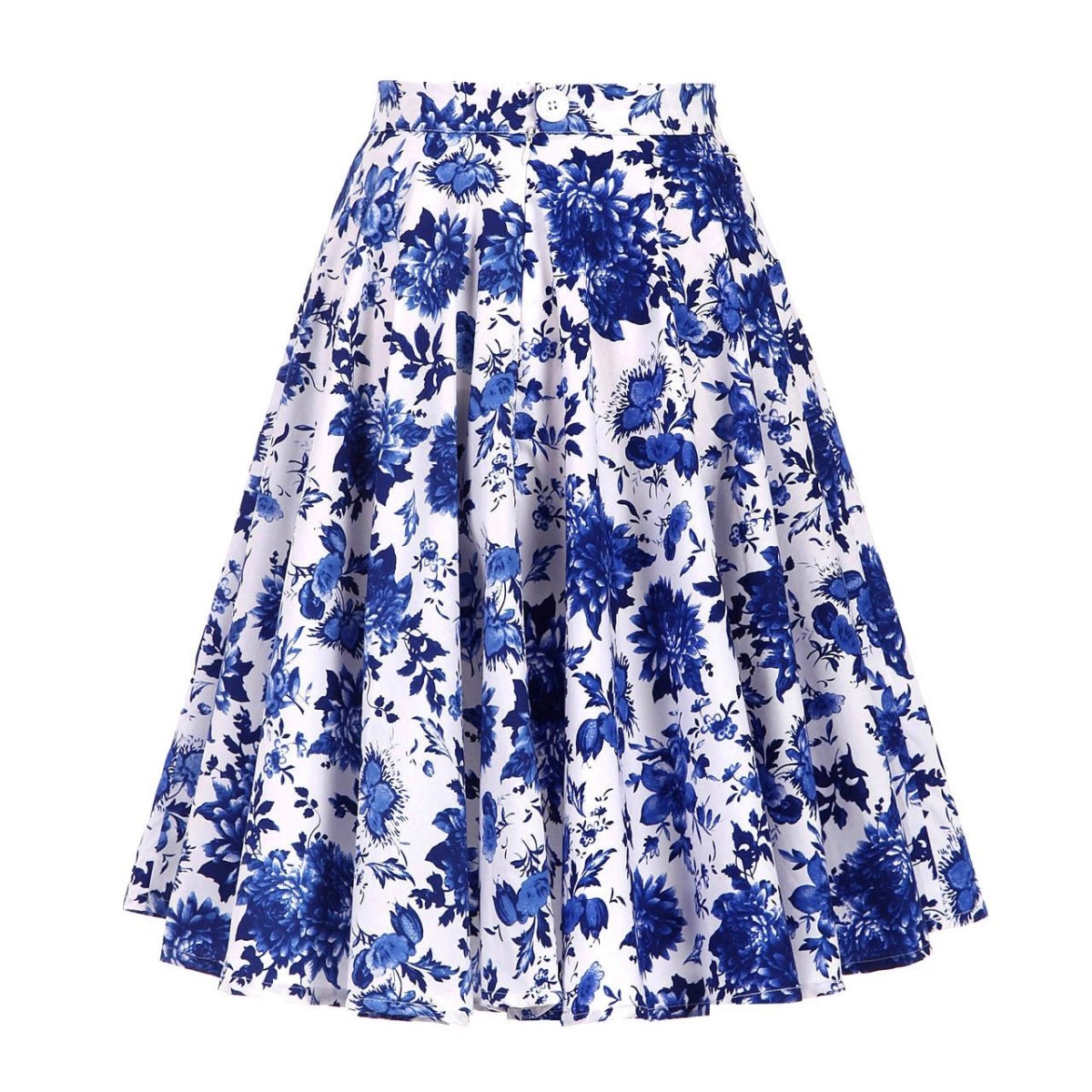 Jupe Vintage Fleurs Bleues - Louise Vintage