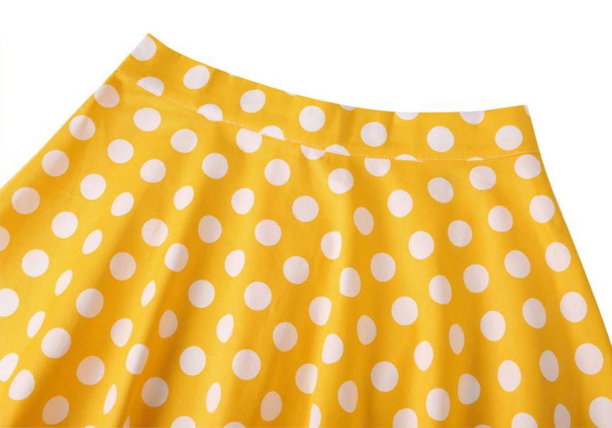 Jupe Vintage Jaune Pois - Louise Vintage