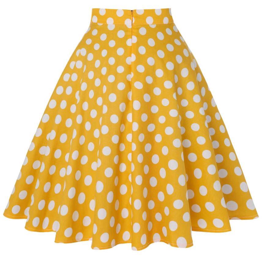 Jupe Vintage Jaune Pois - Louise Vintage