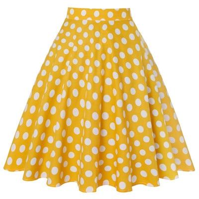 Jupe Vintage Jaune Pois - Louise Vintage
