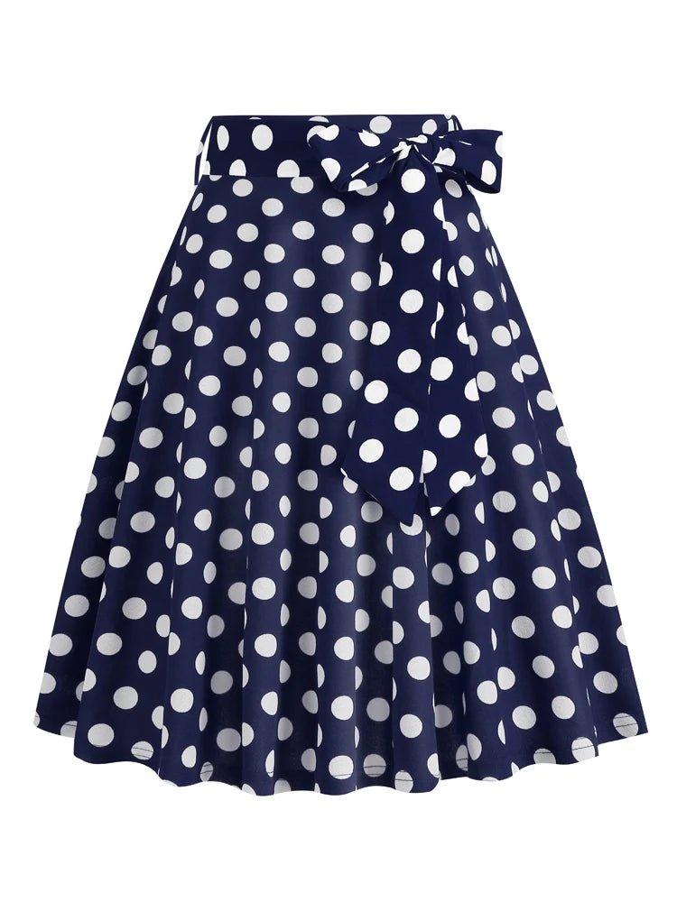Jupe Vintage Noire Pois Bleus - Louise Vintage