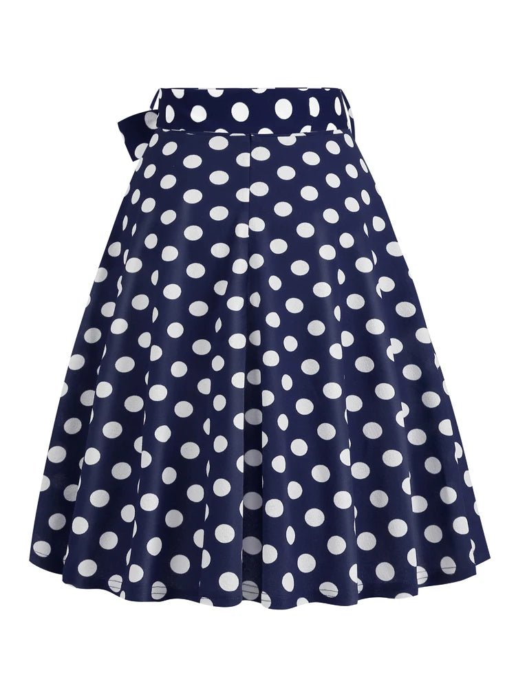 Jupe Vintage Noire Pois Bleus - Louise Vintage