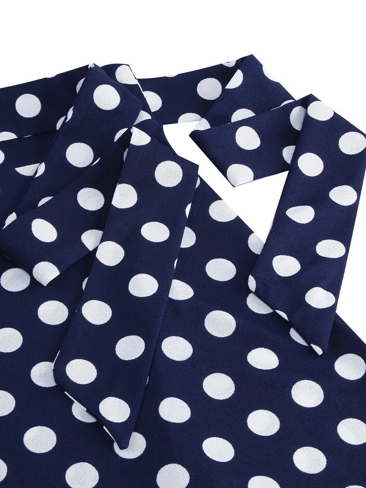 Jupe Vintage Noire Pois Bleus - Louise Vintage