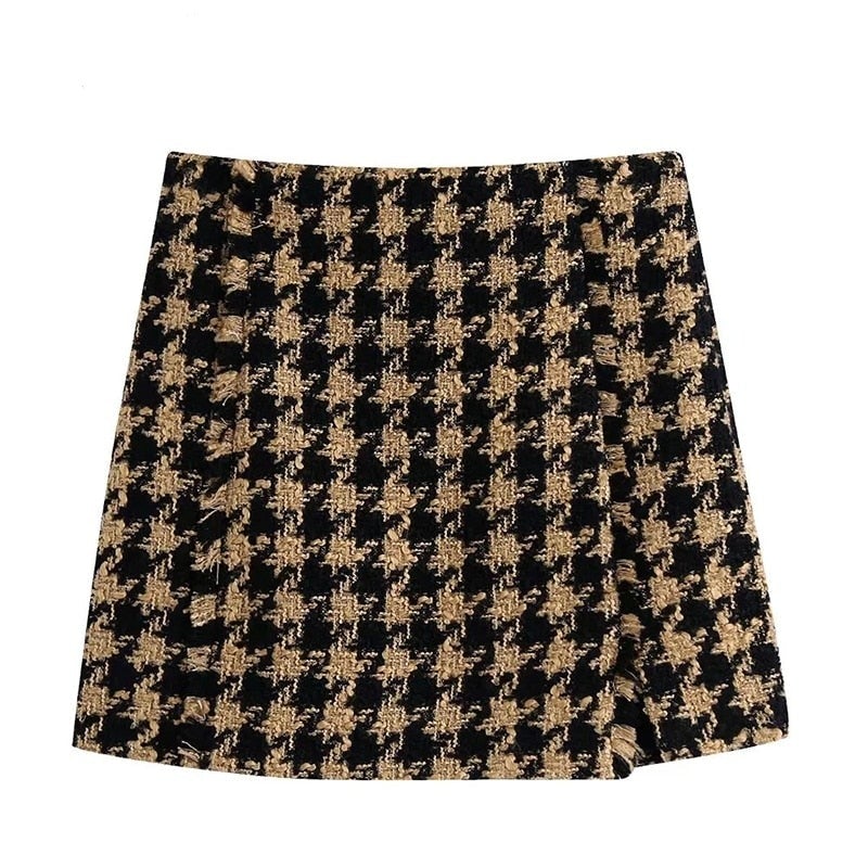 Jupe Vintage Tweed Pied de Poule - Louise Vintage