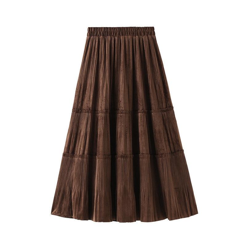 Jupe Vintage Velours Kaki - Louise Vintage