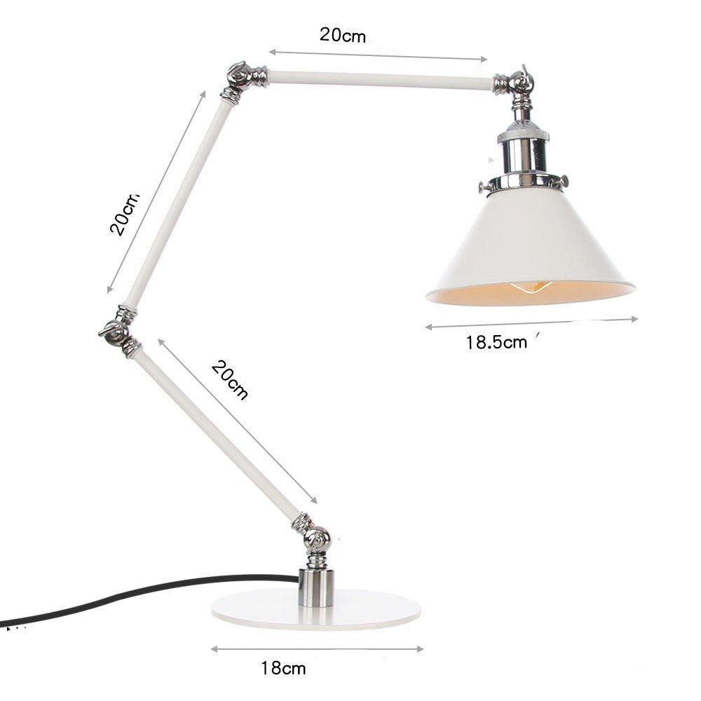 Lampe Industrielle Vintage Articulée Blanche - Louise Vintage