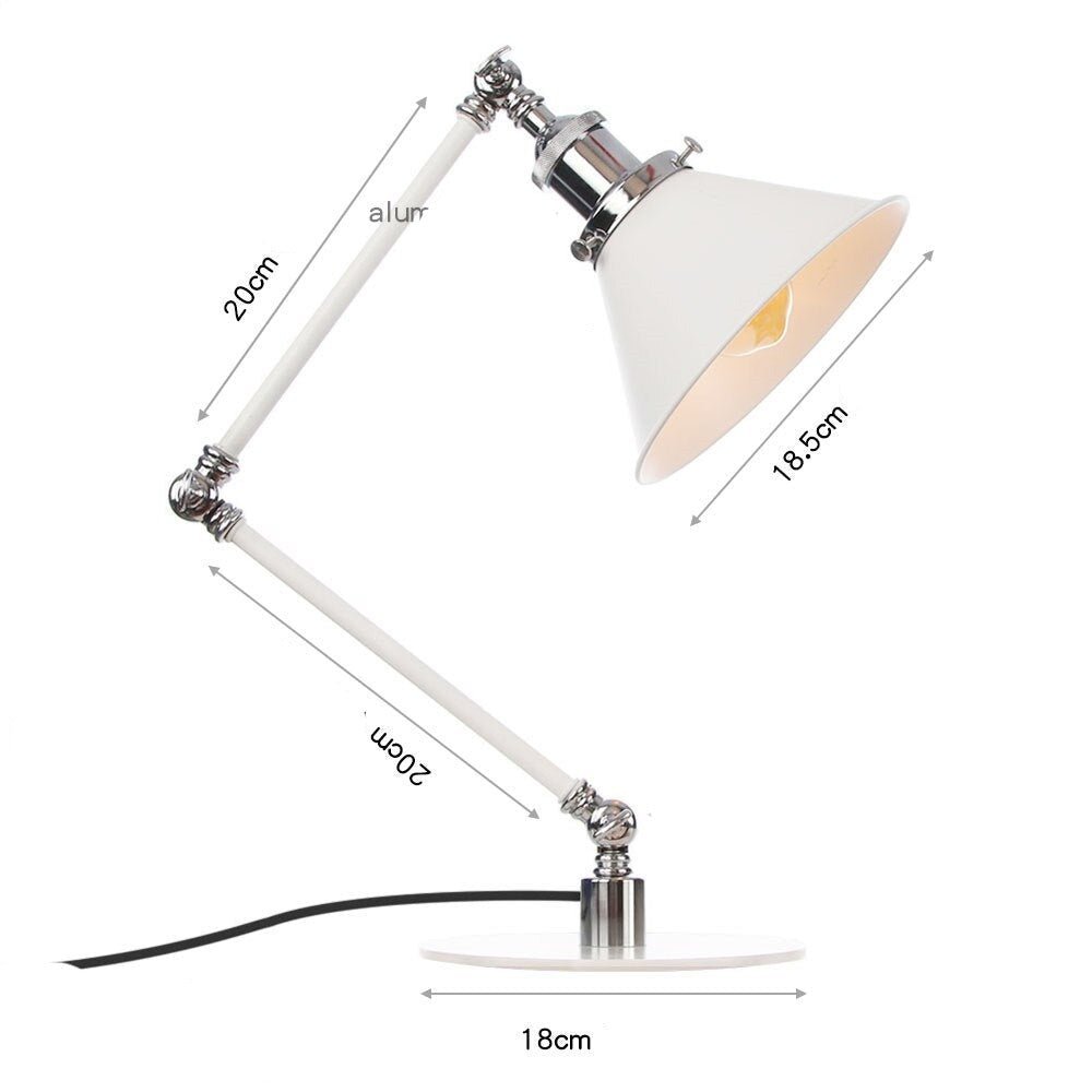 Lampe Style Industrielle Vintage Blanche - Louise Vintage