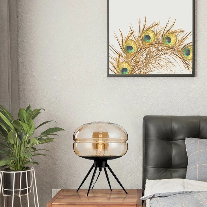 Lampe Verre Vintage Design Noire - Louise Vintage