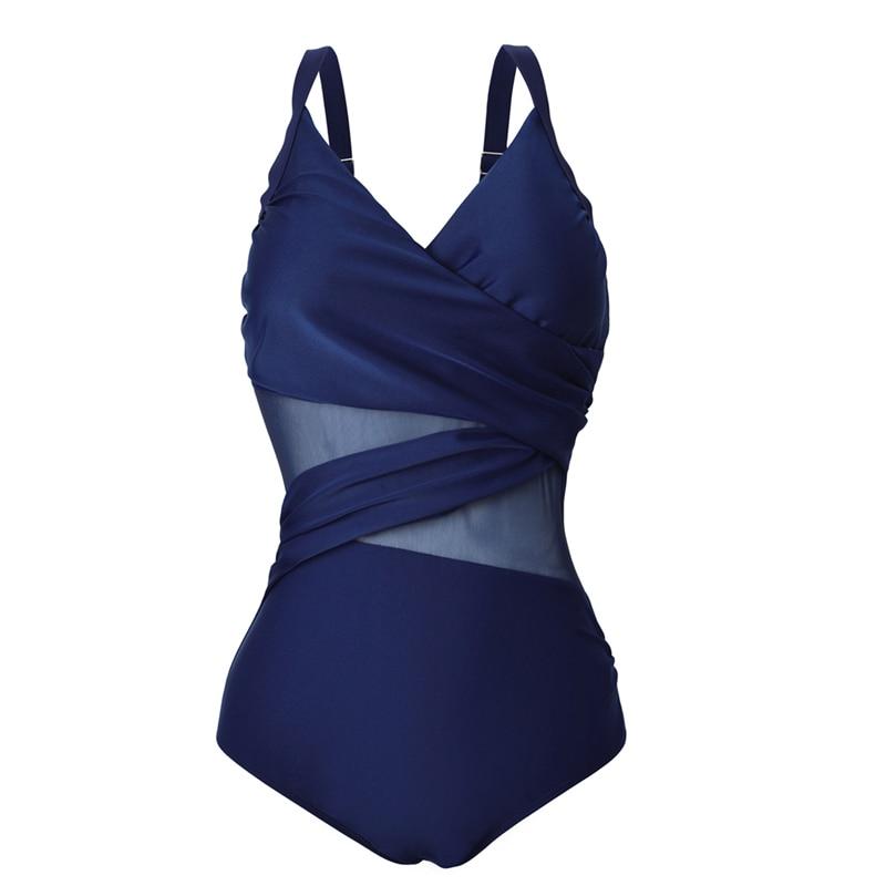 Maillot de Bain 1 Piece Grande Taille Vintage Marine - Louise Vintage