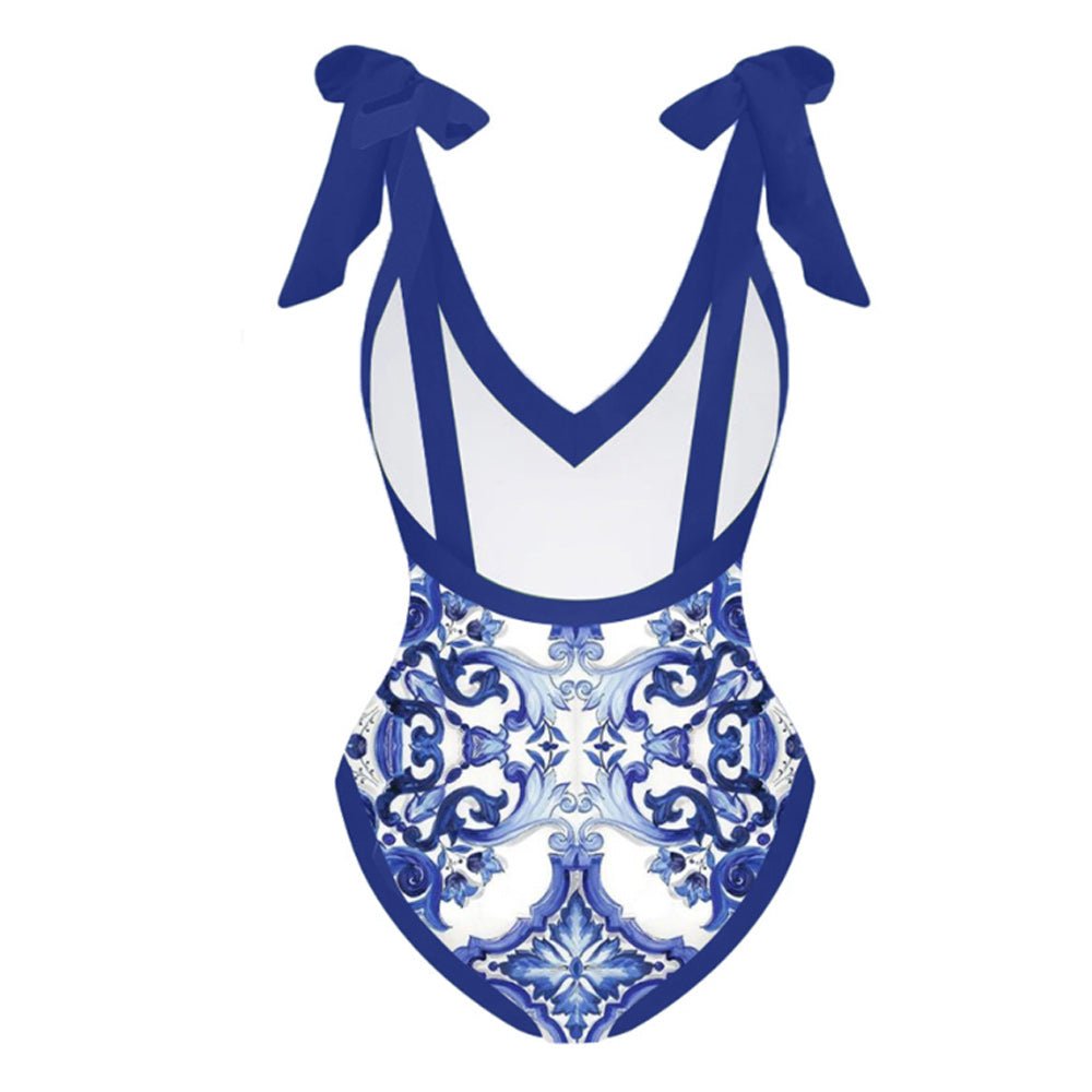 Maillot de Bain Femme 1 Piece Vintage Bleu - Louise Vintage