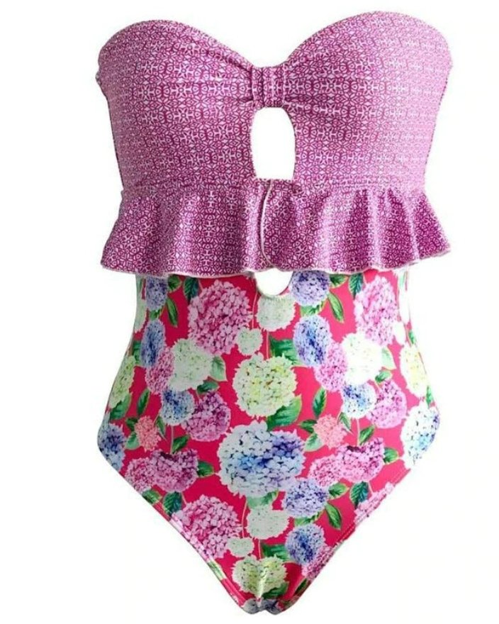 Maillot de Bain Femme Rose 2 Pieces Vintage - Louise Vintage