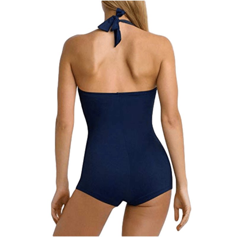 Maillot de Bain Femme Style Vintage Shorty Bleu - Louise Vintage