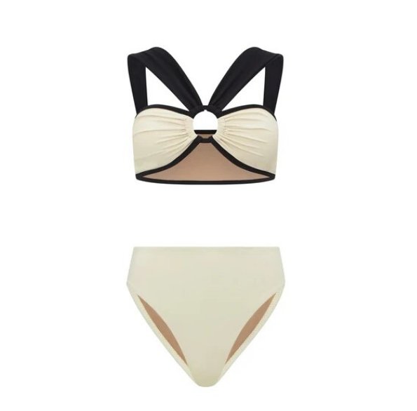 Maillot de Bain Rétro Taille Haute Noir blanc - Louise Vintage