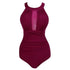 Maillot de Bain Sexy 1 Piece Vintage Bordeaux - Louise Vintage