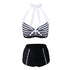 Maillot de Bain Shorty Vintage Blanc et Noir - Louise Vintage