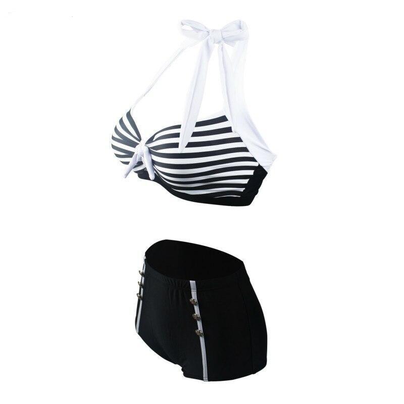 Maillot de Bain Shorty Vintage Blanc et Noir - Louise Vintage