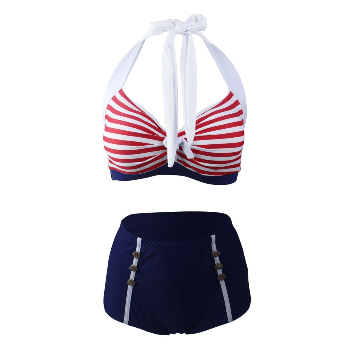 Maillot de Bain Shorty Vintage Rouge et Bleu - Louise Vintage