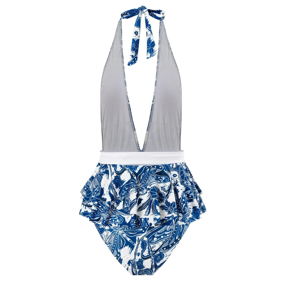 Maillot de Bain Vintage 1 Pièce Bleu Floral - Louise Vintage