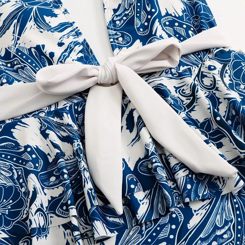 Maillot de Bain Vintage 1 Pièce Bleu Floral - Louise Vintage