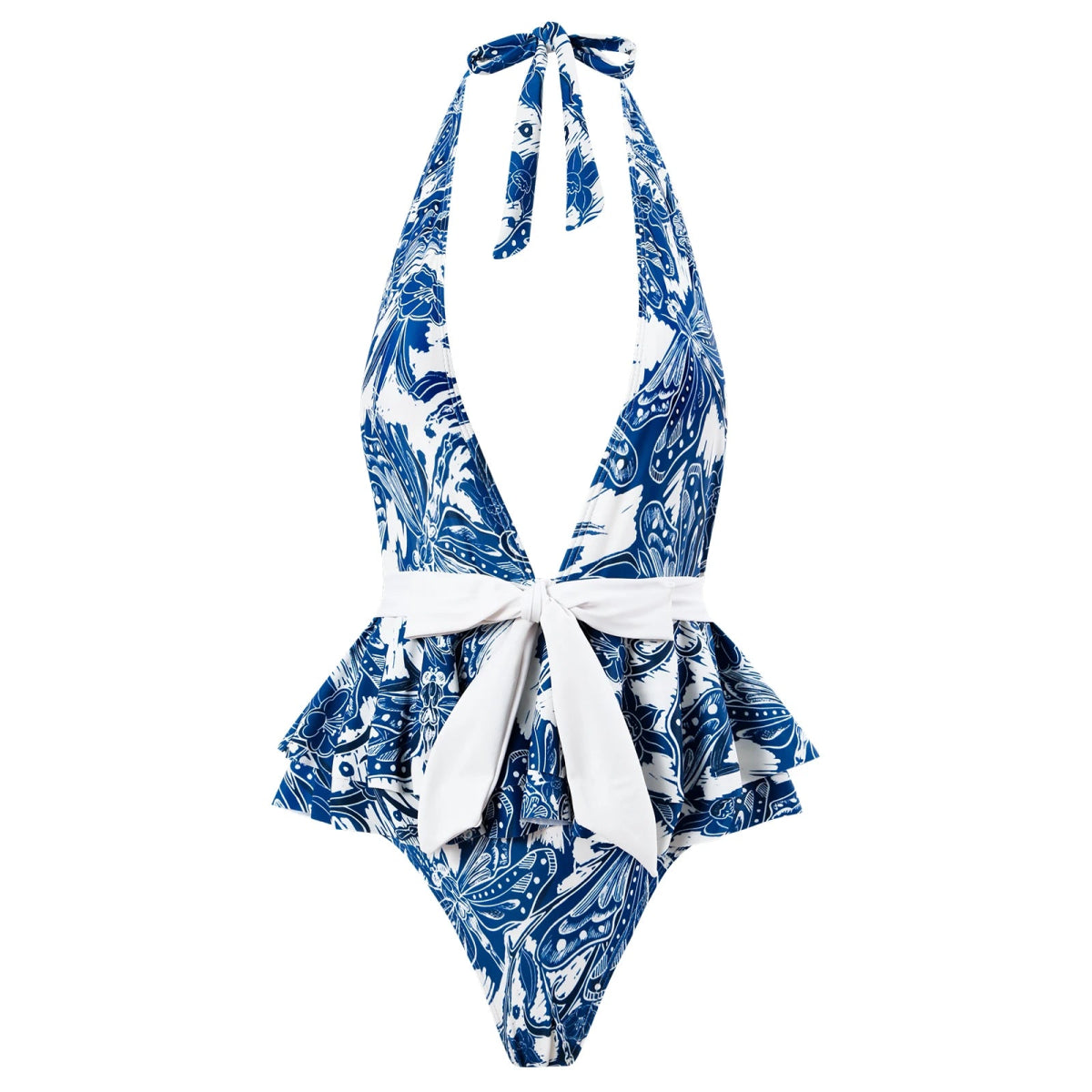 Maillot de Bain Vintage 1 Pièce Bleu Floral - Louise Vintage