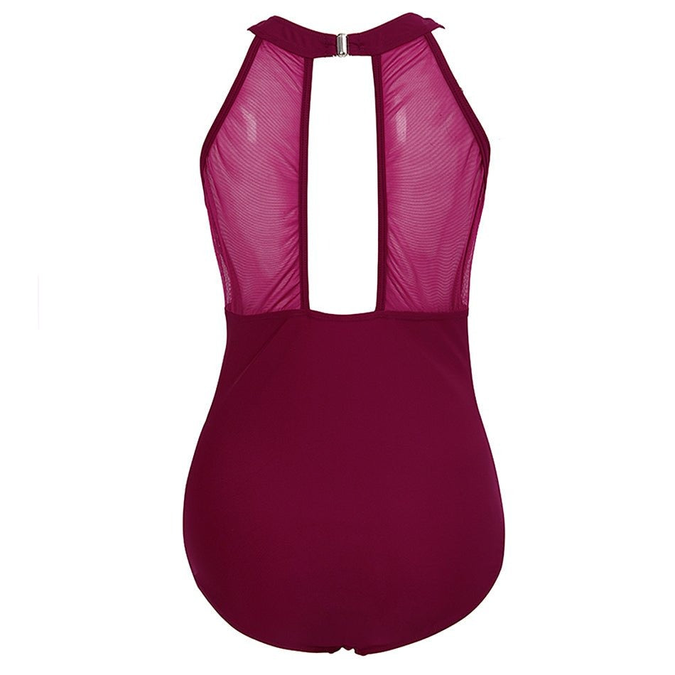 Maillot de Bain Vintage Grande Taille avec Jupette Violet - Louise Vintage