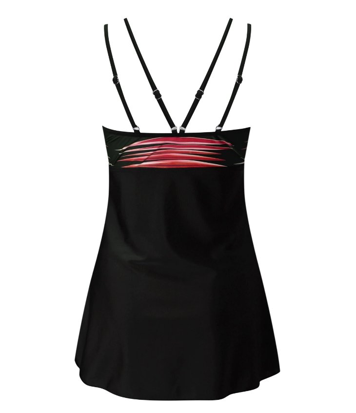 Maillot de Bain Vintage Jupe Rouge Rayé - Louise Vintage