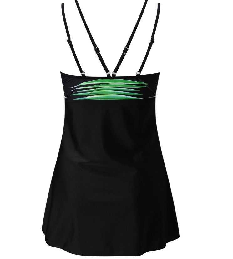 Maillot de Bain Vintage Jupe Vert Rayé - Louise Vintage