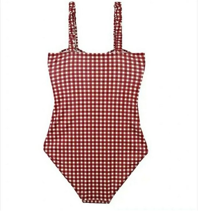 Maillot de Bain Vintage une Piece Rouge Carreaux - Louise Vintage