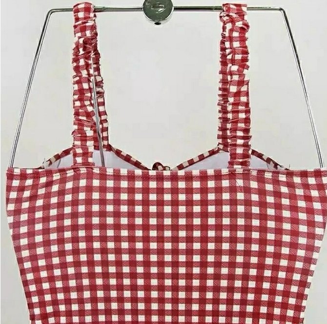 Maillot de Bain Vintage une Piece Rouge Carreaux - Louise Vintage