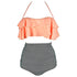 Maillot de Bain Vintage Volant Pastel Rayé - Louise Vintage