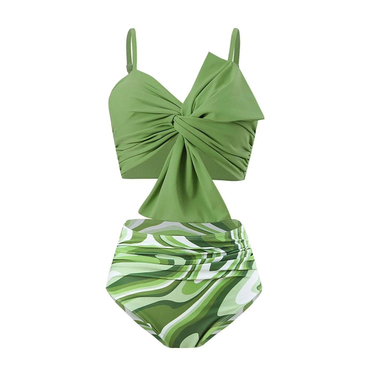 Maillot de Bain Vintage Volant Vert Tropique - Louise Vintage