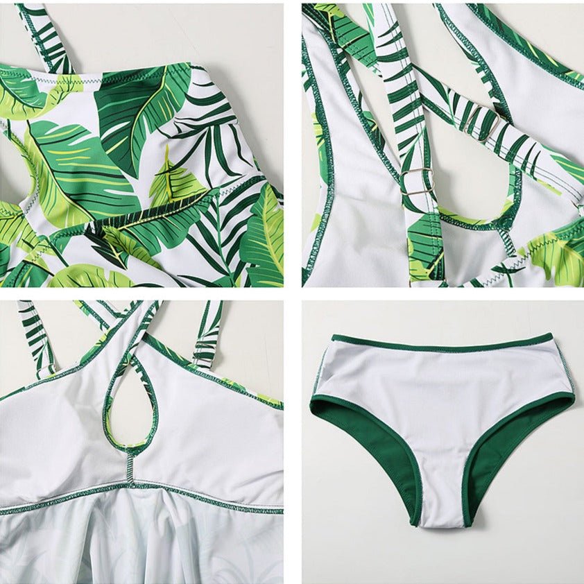 Maillot de Bain Vintage Volant Vert Vanille - Louise Vintage
