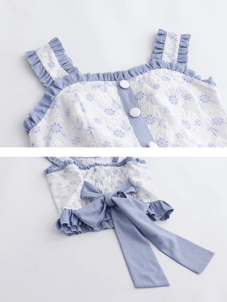 Petit Haut Femme Vintage Bleu - Louise Vintage