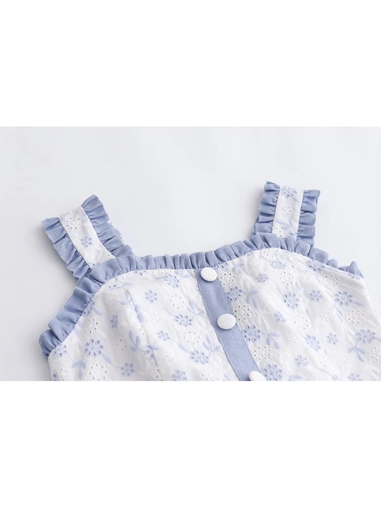 Petit Haut Femme Vintage Bleu - Louise Vintage