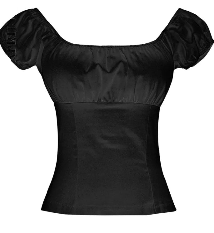 Petit Haut Femme Vintage Noir - Louise Vintage