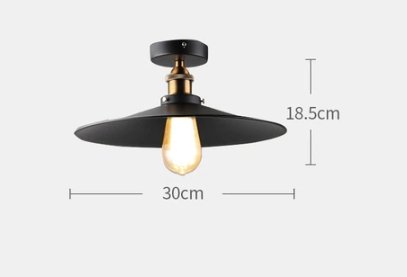 Plafonnier Vintage Industriel Noir et Or - Louise Vintage