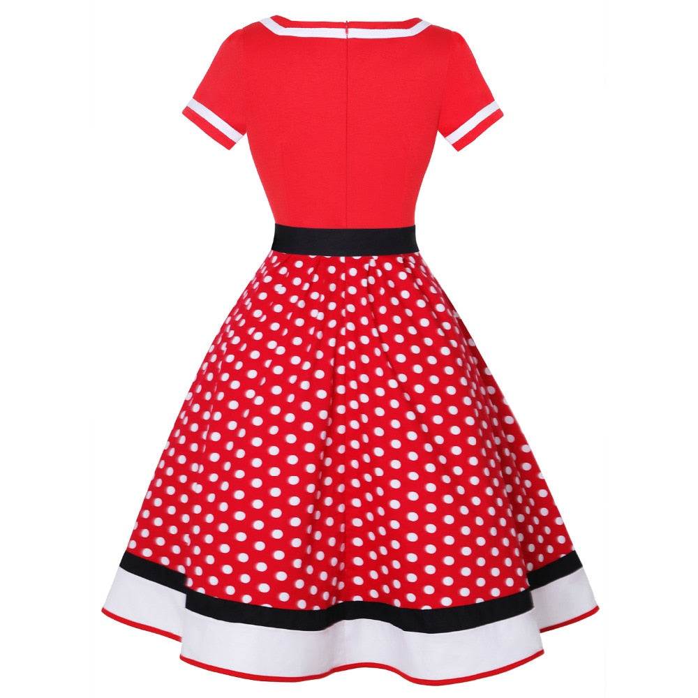 Robe Vintage<br> Grande Taille V Rouges - Louise Vintage