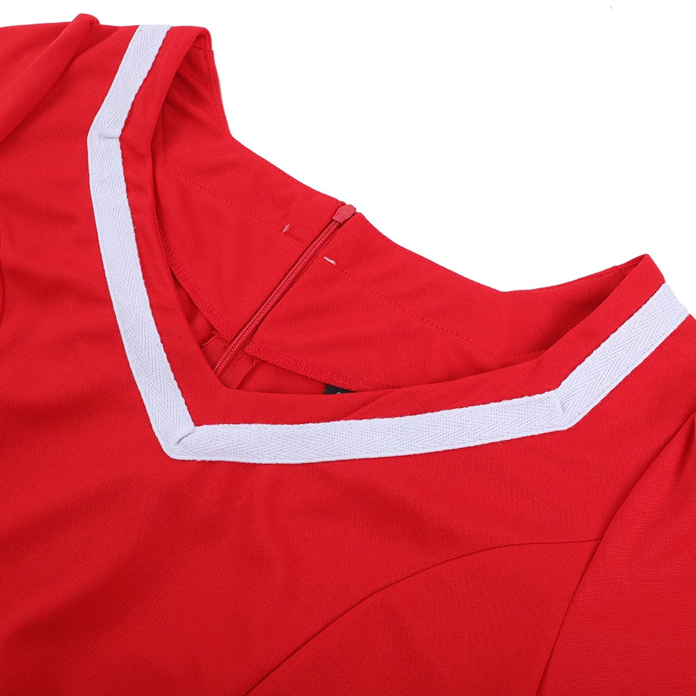 Robe Vintage<br> Grande Taille V Rouges - Louise Vintage