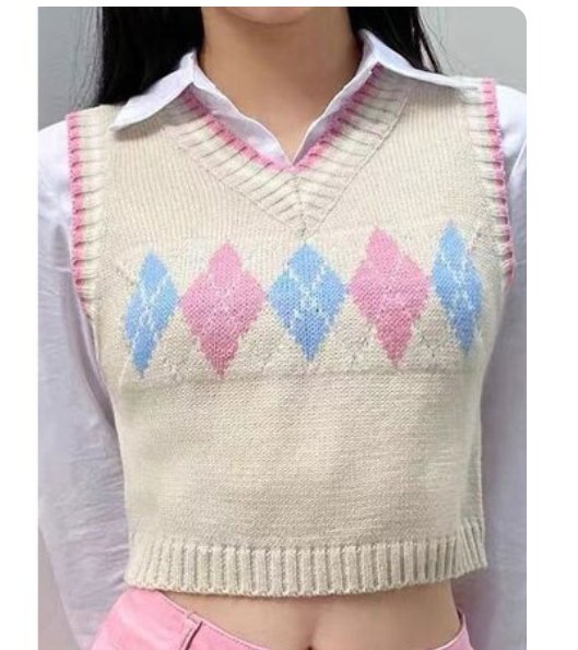 Pull Sans Manche à Motif Vintage - Louise Vintage