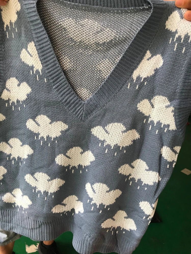 Pull Sans Manche Vintage Jacquard - Louise Vintage