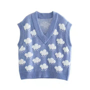 Pull Sans Manche Vintage Jacquard