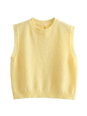 Pull Sans Manche Vintage Jaune