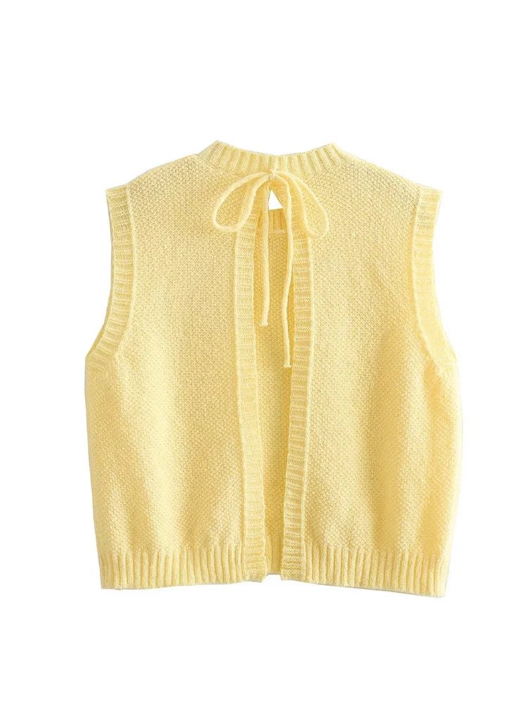 Pull Sans Manche Vintage Jaune - Louise Vintage