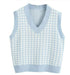 Pull Sans Manche Vintage Preppy Bleu - Louise Vintage