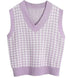 Pull Sans Manche Vintage Preppy Violet - Louise Vintage