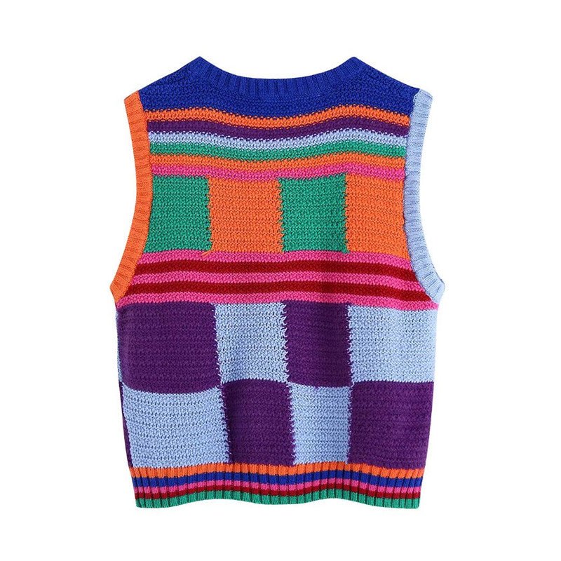 Pull Vintage à Carreaux Court - Louise Vintage