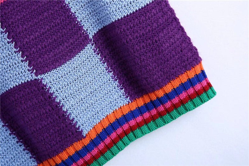 Pull Vintage à Carreaux Court - Louise Vintage