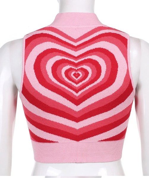 Pull Vintage Coeur Rose - Louise Vintage