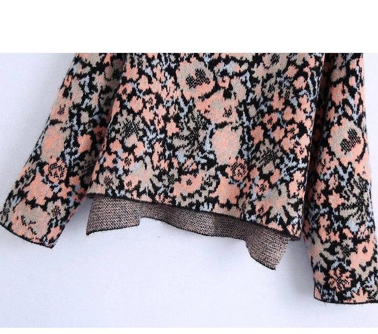 Pull Vintage Col Haut à Fleurs - Louise Vintage