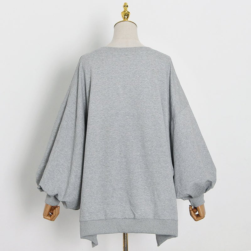 Pull Vintage Manches Lanterne Gris - Louise Vintage